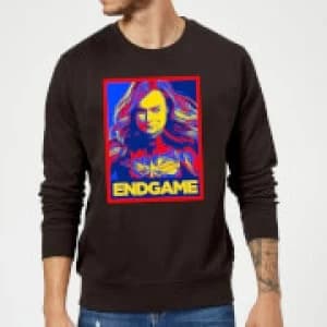 Avengers Endgame Captain Marvel Poster Sweatshirt - Black