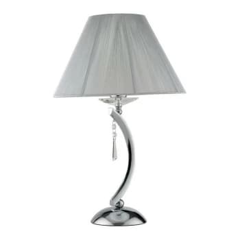 Fan Europe Lighting - Fan Europe ORCHESTRA Table Lamp with Round Tapered Shade Chrome, K9 Crystals With Fabric 35x53.5cm