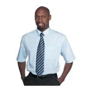 Mens 16.5IN Short Sleeve Light Blue Classic Shirt