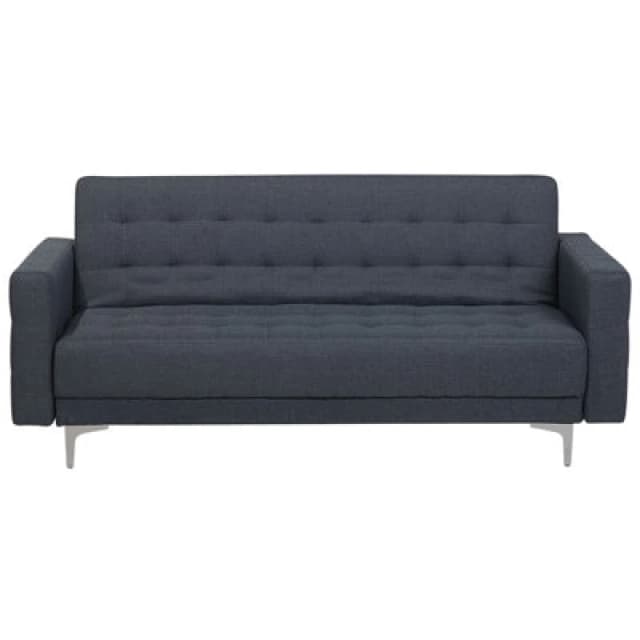 Beliani Sofa Bed 3 Seater Aberdeen Fabric Dark Grey
