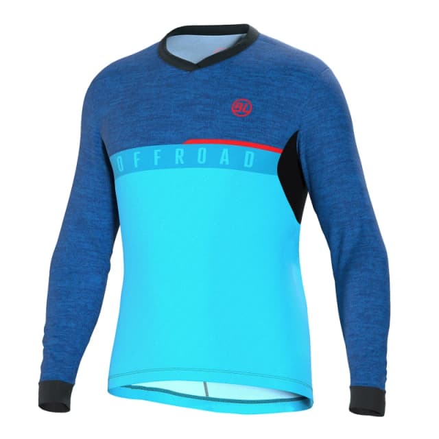 Bicycle Line Mens AGORDO Loose Fit Long Sleeve Cycling Jersey Blue male Medium