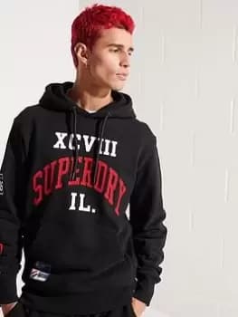 Superdry Varsity Arch Hoodie - Black Size M Men