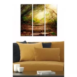 MDF3082694 Multicolor Decorative MDF Painting (3 Pieces)