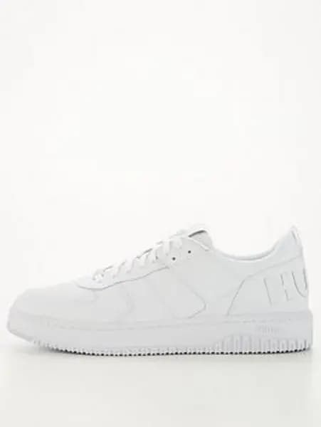 HUGO Kilian Raised Logo Trainers - White Size 40, Men White VG106 Male 40