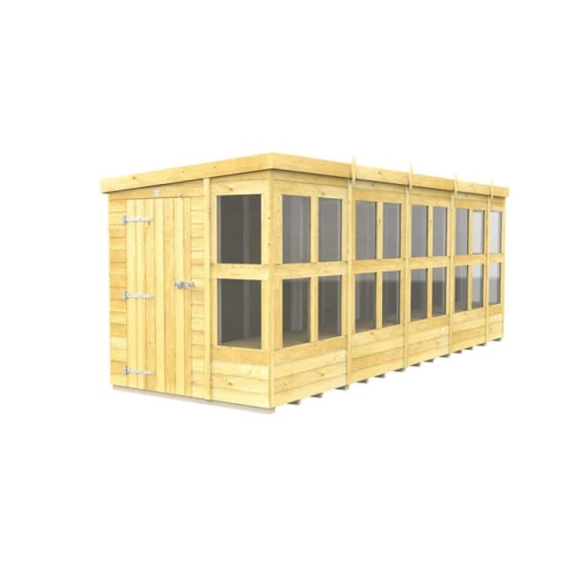 Buttercup Farm 18 x 6 Feet Pent Potting Shed - Wood - L178 x W533 x H201cm in Brown Brown Unisex