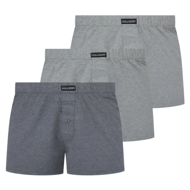 Lyle and Scott 3 Pack of Woven Boxers Grey male S