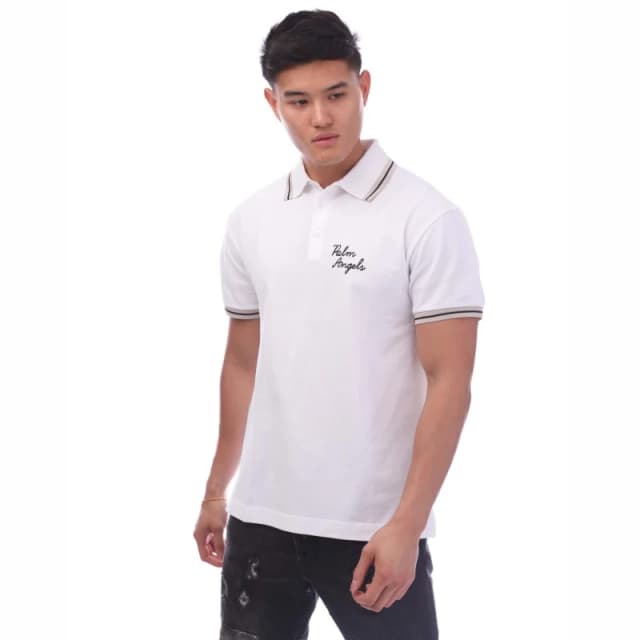 Palm Angels Embroidered Polo Shirt - White White S