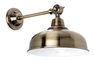 Preston 1 Light Indoor Dome Wall Light Antique Brass, E14