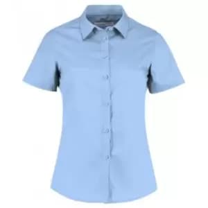 Kustom Kit Womens/Ladies Short Sleeve Tailored Poplin Shirt (10) (Light Blue)