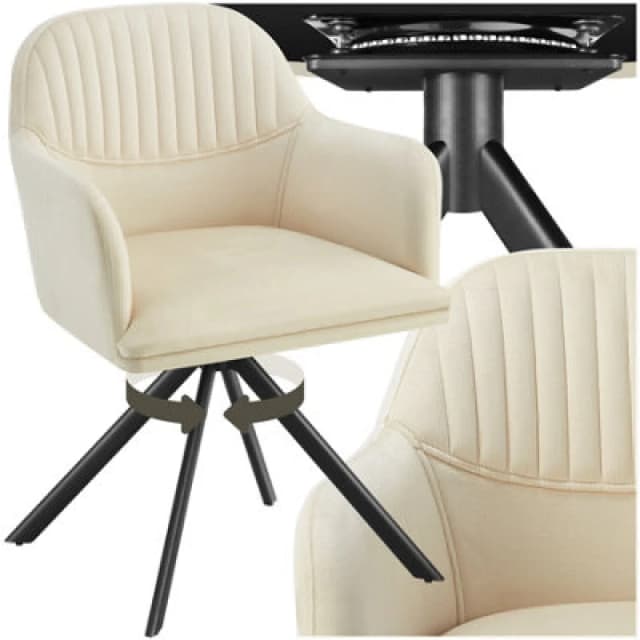 tectake Armchair Lona Per Piece - Cream/Black in Cream Size: 1 Pack Cream Unisex 1 Pack