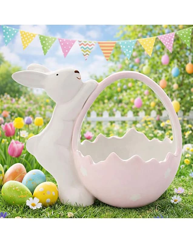 The Seasonal Gift Co. Bunny with Pink Basket Pink - The Seasonal Gift Co. Pink Female RT89701