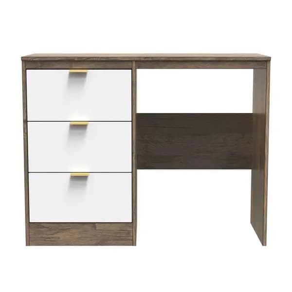 Other Nashville 3 Drawer Desk/ dressing Table - Ready As Dressing Table Large White Matt & Vintage Oak 84298490140