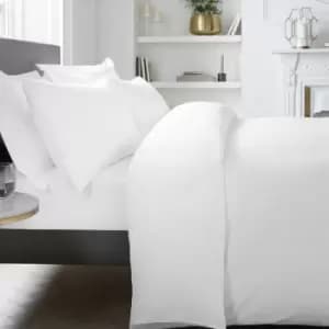 100% Cotton Percale 400 Thread Count Duvet Cover Set, White, Single - Appletree