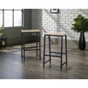 Teknik Office Industrial Style Set of Two High Stools Charter Oak