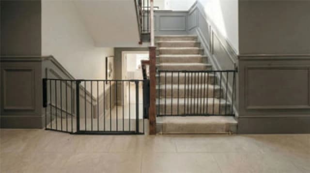 Safetots Solution For Up And Down Staircases, Black, Multi Panels, Up To 102Cm, And, Screw Fit Gate, 67Cm - 105.5Cm
