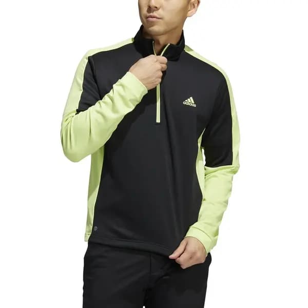 adidas Colorblock Quarter-Zip Pullover Black - M