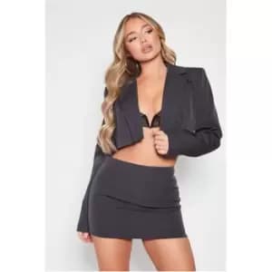 I Saw It First Premium Woven Mini Skirt Co-Ord - Grey
