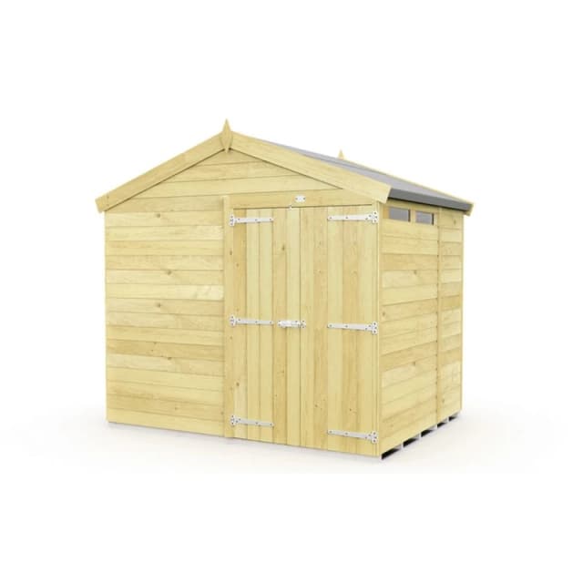 Buttercup Farm 8 x 7 Feet Apex Security Shed - Double Door - L214 x W231 x H217cm in Brown Brown Unisex