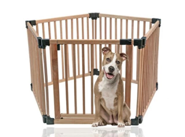 Bettacare Wooden Dog Pen, Pentagon, 5 X 80Cm, Natural Wood, 76Cm High, Dog Pen For Pets And Puppy, Dog Playpen, Indoor Dog Yard