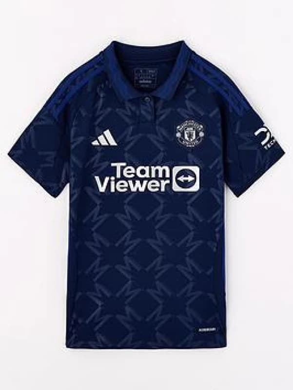 adidas Manchester United Away Shirt 2024 2025 Womens Domestic Replica Shirts 8 (XS) Blue 36627418310