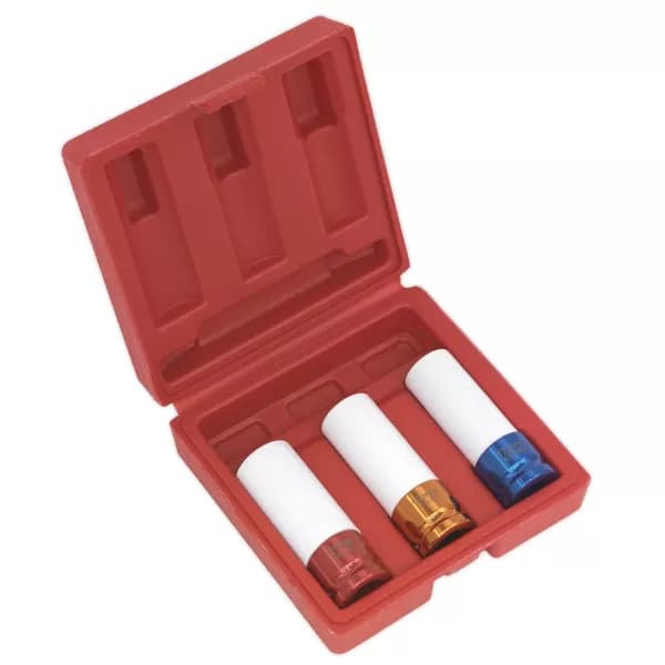 Genuine SEALEY SX031 Alloy Wheel Impact Socket Set 3pc 1/2Sq Drive