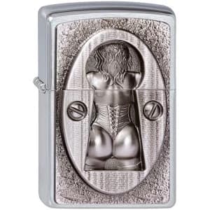 Zippo Unisex Adult Keyhole Emblem Windproof Pocket Lighter Chrome