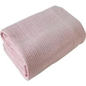 Clair de Lune Cellular Pram Blanket - Pink