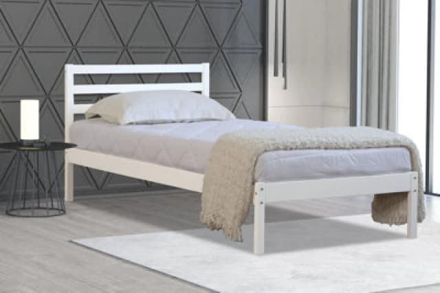 Flintshire Maxwell White Wooden Bed Frame - 3ft Single