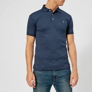 Polo Ralph Lauren Mens Slim Fit Soft Cotton Polo Shirt - Spring Navy Heather - L - Navy