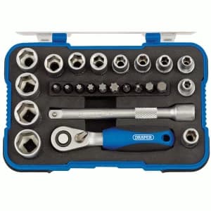 Draper 1/4 25 Piece Ratchet, Bit & Socket Set