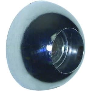 Wickes Interior Wardrobe Rail Covered Socket - 25mm Chrome Pack of 2