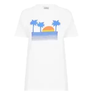 Daisy Street Sunset Tee - White