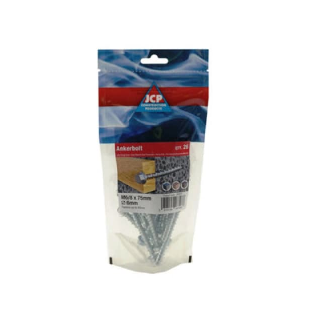 Jcp Fixings Ankerbolts Hexagon Flange Head Bzp - 5/6 X 50mm - Fjpojab05/06050 -