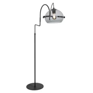 Holgarson Floor Lamp Black Matt, Transparent Grey Plexi