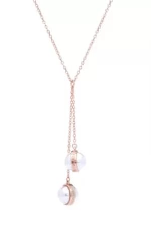 Karen Millen Logo Pearl Double Necklace KMJ1171-24-28