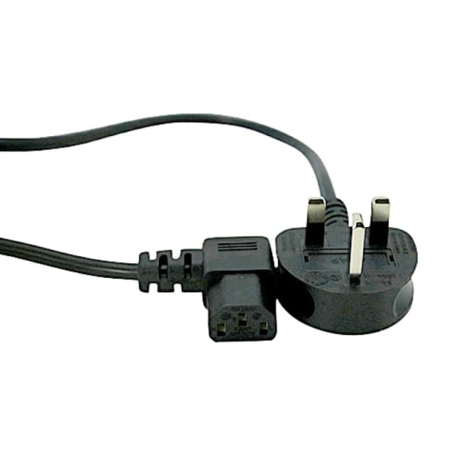 Cablenet 2m UK (5 Amp) - Right Angle IEC C13 Black PVC 0.75mm Power Le