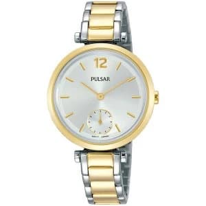 Pulsar PN4064X1 Ladies Two Tone Dress Bracelet Silver Dial With Sub Dial 50M Watch