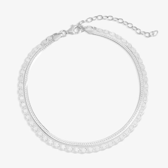 Simply Silver Sterling Silver 925 Polished Double Chain Necklace Jewellery Sets One Size Silver 72188711000