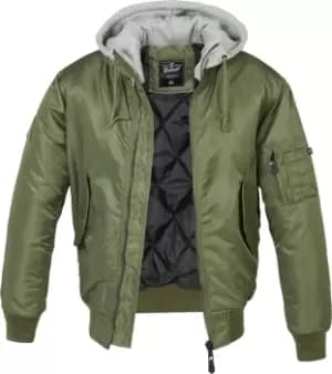 Brandit MA1 Sweat Hooded Jacket, green Size M green, Size M