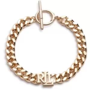 Ladies Lauren Ralph Lauren Base metal BR 7.25 CURB CHAIN TOGGLE-GLD