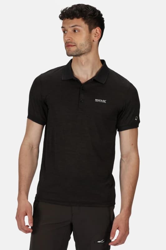 Regatta Regatta Men 'Remex' Active Polo Shirt in Jet Black Size: X-Large Jet Black XL Male 5059404106134