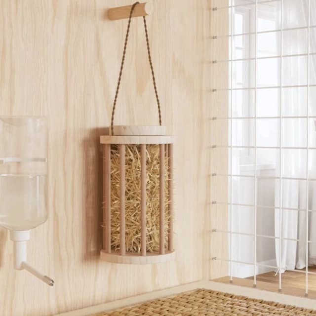 vidaXL Rabbit Hay Feeder 15x25.5cm Solid Wood Fir, Brown 172421