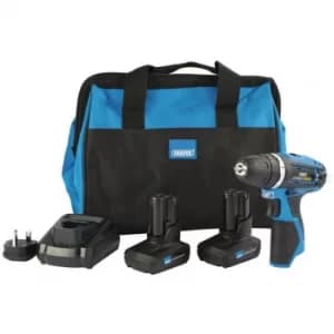 Draper Storm Force® 10.8V Power Interchange Rotary Drill Kit (+2x 4Ah Batteries, Charger and Bag)