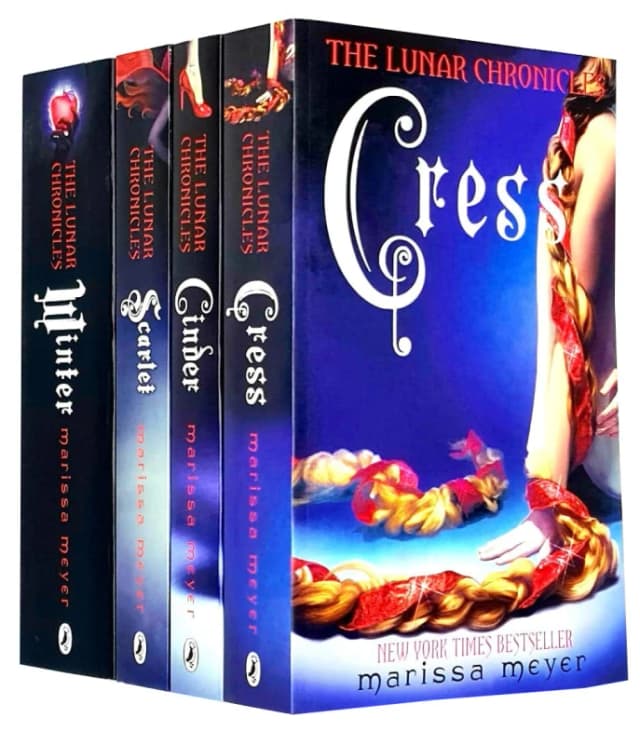 Marissa Meyer Lunar Chronicles 4 Book Set Cinder Scarlet Cress Winter Paperback Edition Marissa Meyer Books