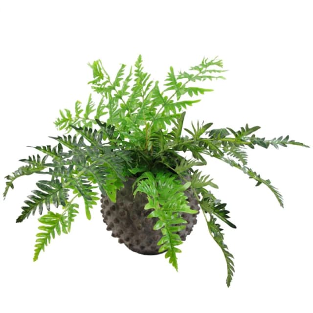 Leaf Large Artificial Potted Fern Plant in Pot 50cm Luxury Fern Wired for arrangement Botanik Green
