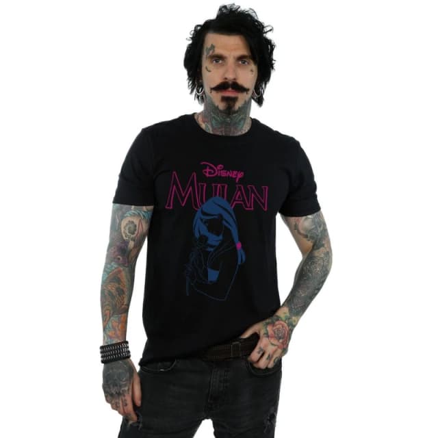 Disney Men Mulan Magnolia Line T-Shirt in Black Size: Small Black S Male 5059308813329