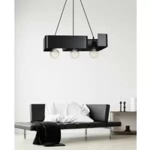 Emibig Koma Black Bar Pendant Ceiling Light 3x E27