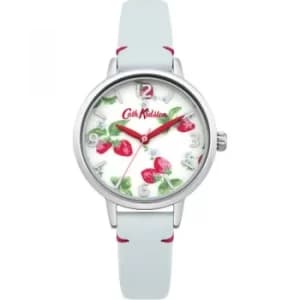 Ladies Cath Kidston Strawberries Light Blue Leather Strap Watch
