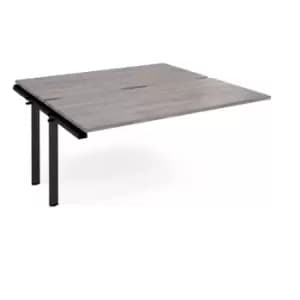 Adapt add on unit single 1600mm x 1600mm - Black frame and grey oak top