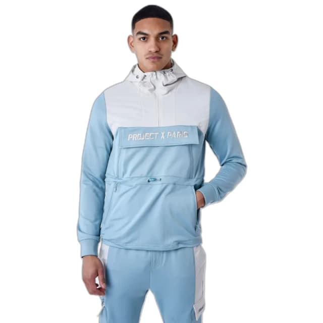 Project X Paris Two-tone windbreaker style hoodie Project X Paris Bleu Male S